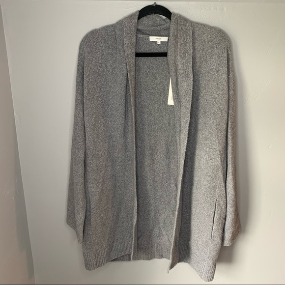 vince textured open cardigan